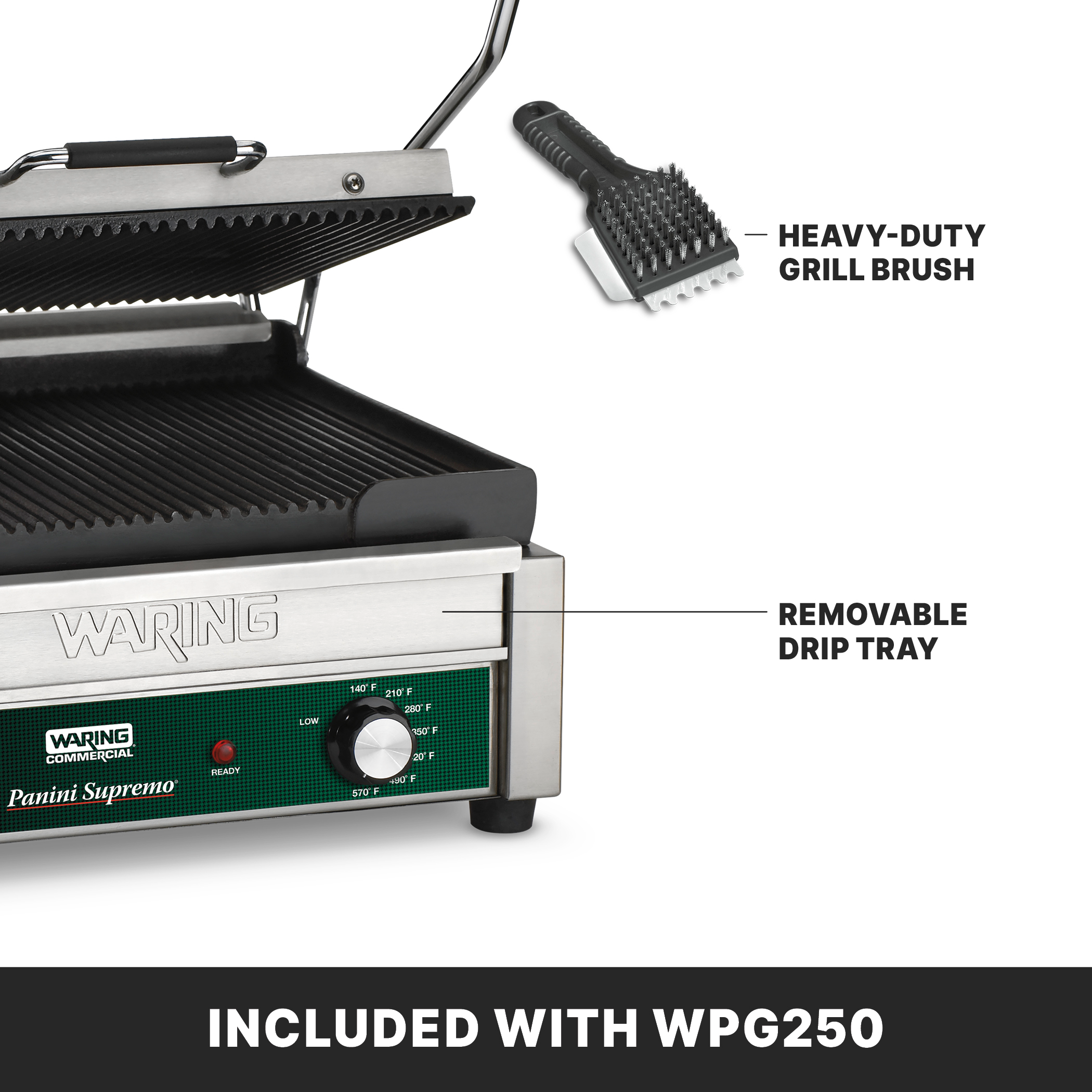 Ribbed Panini Grill, 14.5" x 11"